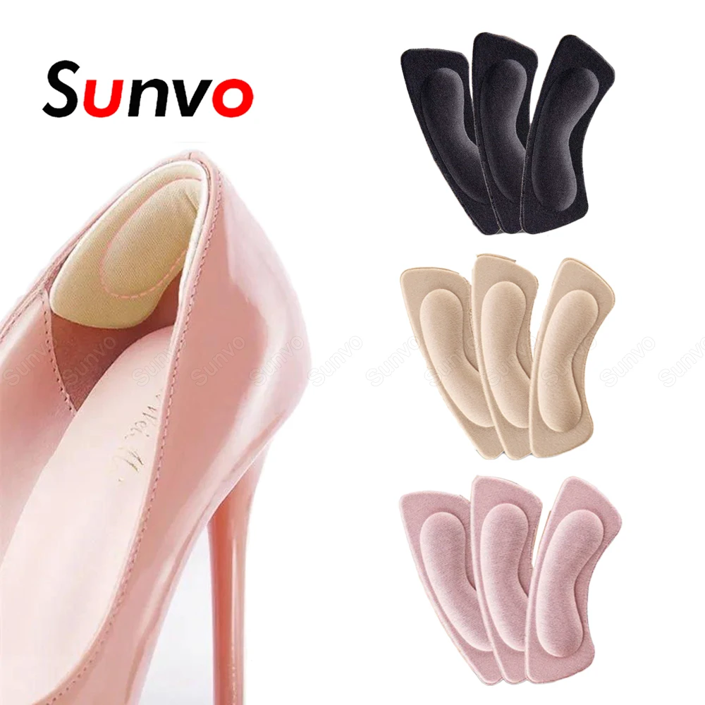 

3pairs Comfort Heel Protector Insoles for Women High Heels Shoes Inserts Heel Lining Grip Shoe Size Reducer Filler Heel Cushion