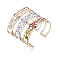 new stainless steel letter sorella bangle bracelet for women colorful crystal heart bangle gift for family female jewelry 2019