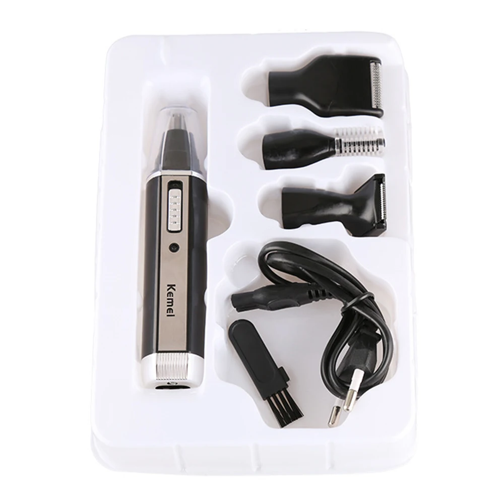 

Kemei 4 In 1 Neus Haar Baard Wenkbrauw Oplaadbare Elektrische Trimmer Elektrische Neus Trimmer Oor Scheerapparaat Haar Cliper