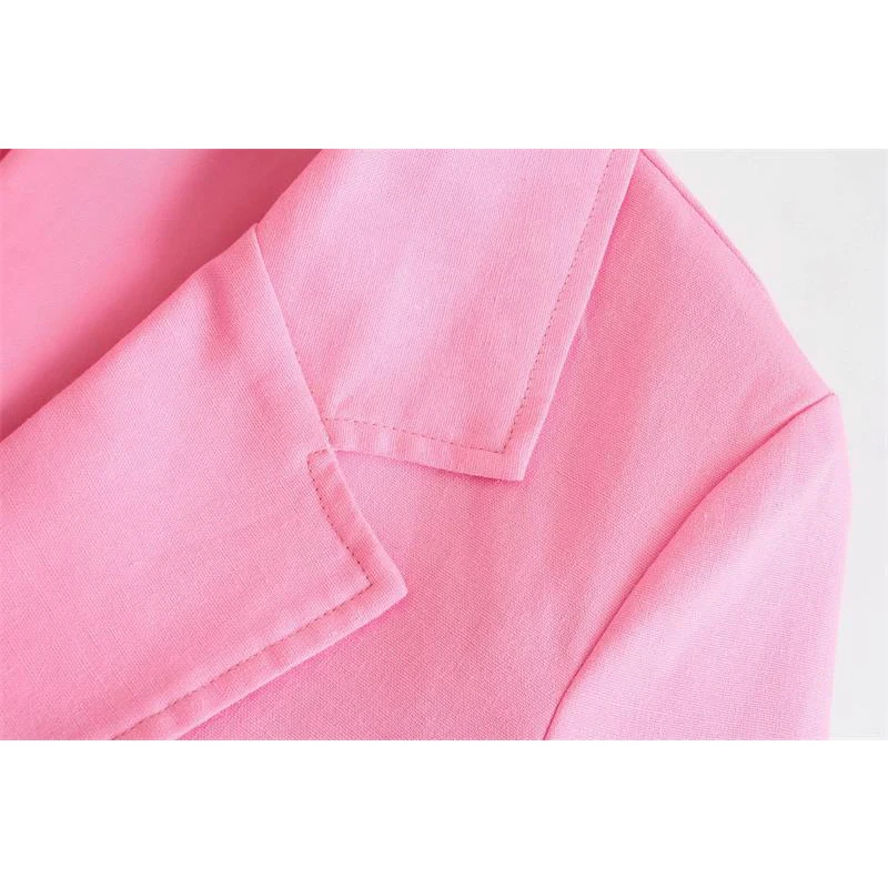 

Blazer Za Suit Jacket Office Women Suits 2021 Spring New Fashion Simple Slim Pink Blazer Casual Chic Street Youth Suit Women