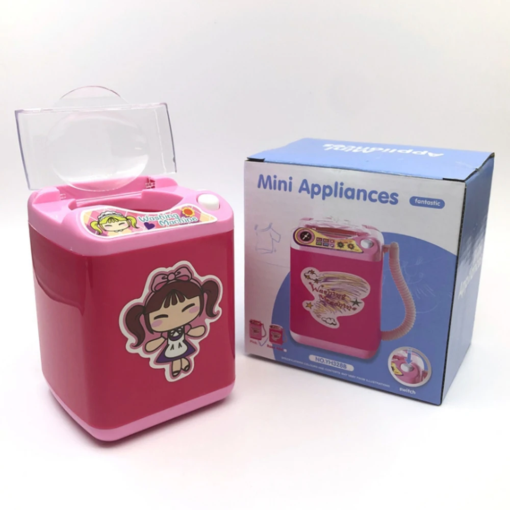 Multifunction Mini Makeup Brush Powder Puff Washing Machine Simulation Toys Pretend Kid Play Electric Cleaner Tool Dropshipping | Красота и