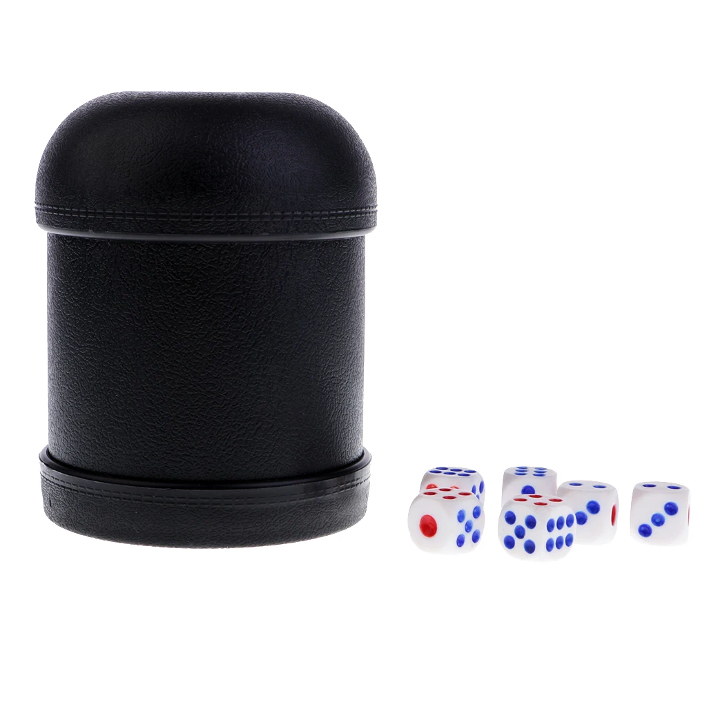 

6x Dices Die Set with Cup for KTV Pub Bar Dungeons &Dragons RPG Table Game Black