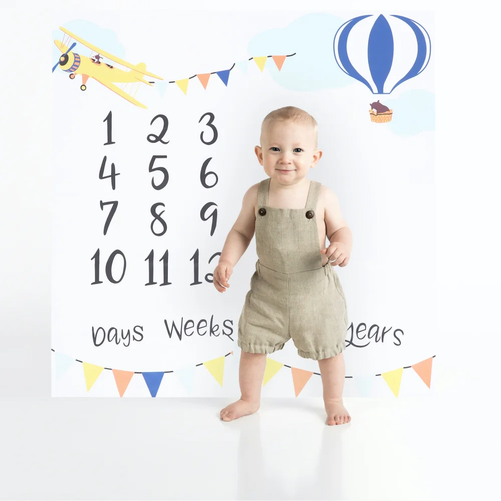 

1Pc Photo Prop Fashion Creative Refreshing Milestone Blanket for baby Photography