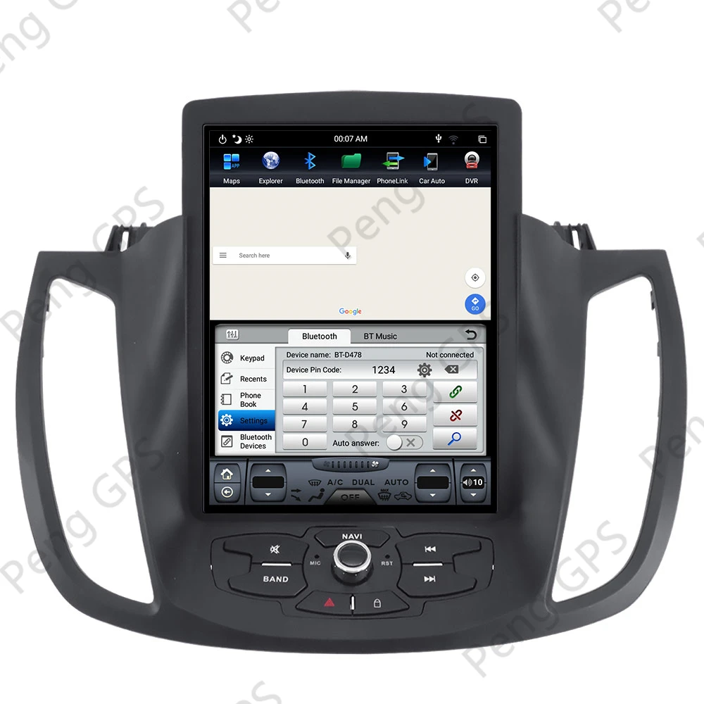 Billig 10,4 Zoll 1Din Radio GPS Navigation Für Ford Kuga 2013-2017 Tesla Stil Auto DVD Player Android Radio Multimedia Auto Stereo