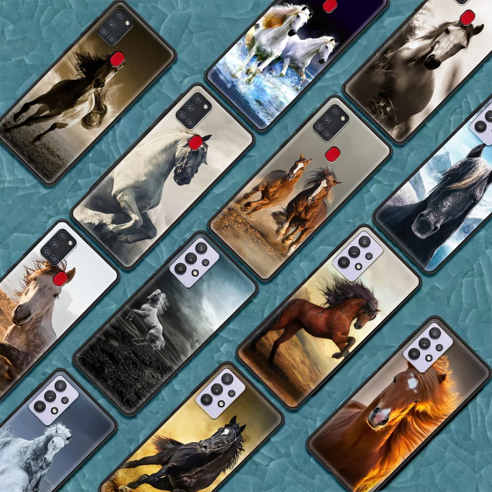 

Horse Animal Soft Cover for Samsung Galaxy A12 A21S A51 A71 Phone Case A01 A31 A41 A02S A32 5G Luxury Shell Coque