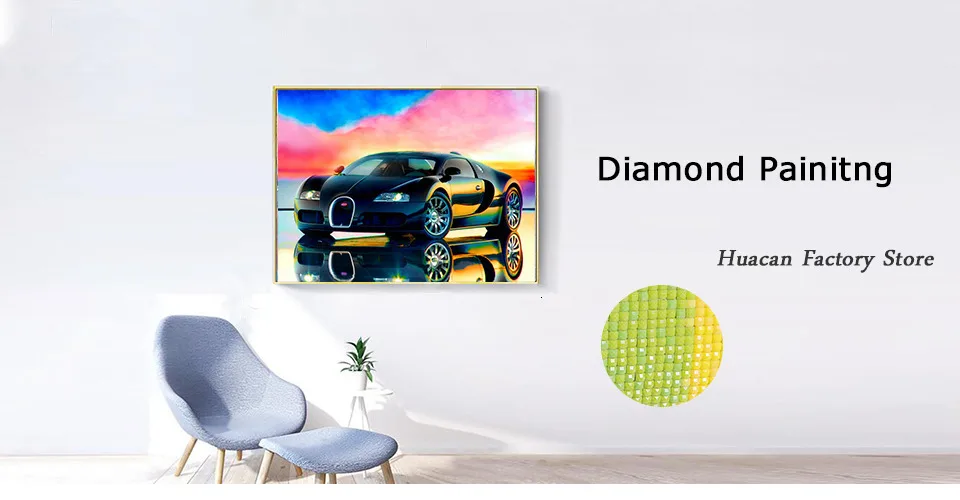 Huacan Diamond Mosaic Car 5d Diamond Painting New Arrivals Scenic Diamond Embroidery Sale Rhinestones Pictures