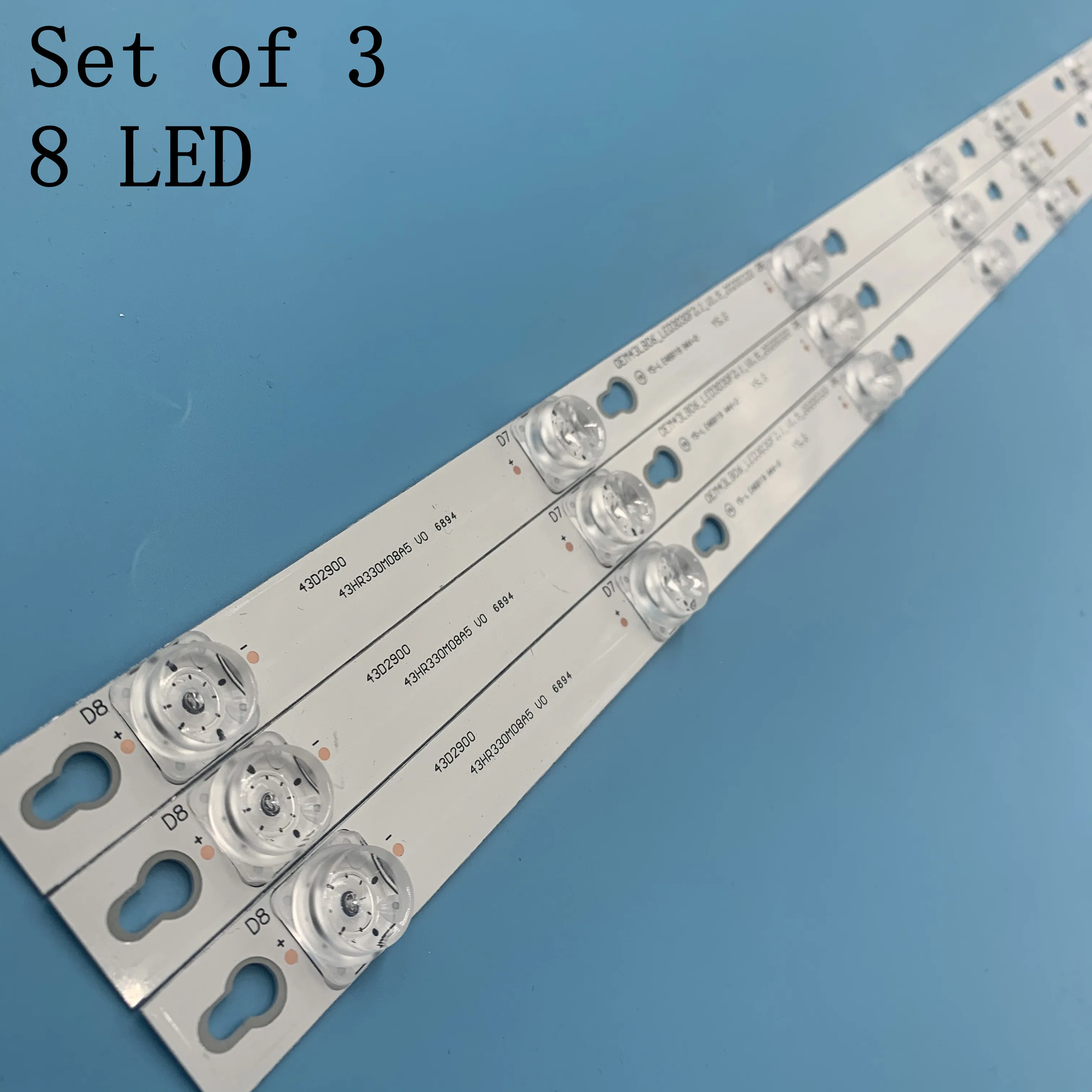 

TCL D43A810 U43P6046 led backlight L43P1-F 4C-LB4308-ZM02J TOT_43D2900_3X8_3030C_d6t-2d1_4S1PX2 Rev.V2 TV 8 lamps 6V