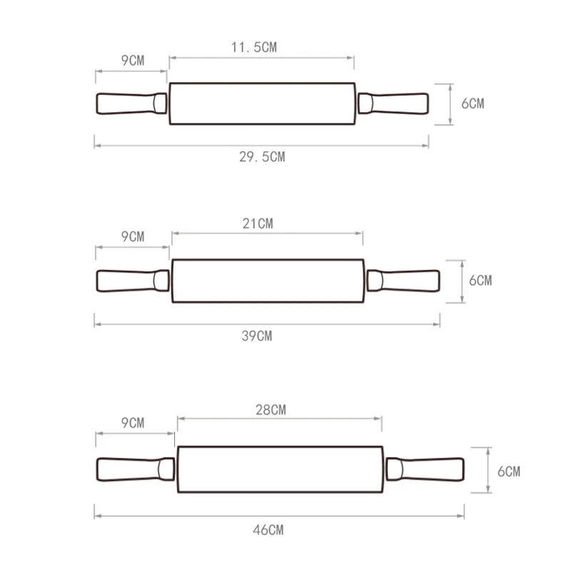 12/18 дюймов деревянная Скалка тесто пельмени ролик Кондитерские Fondant (сахарная)