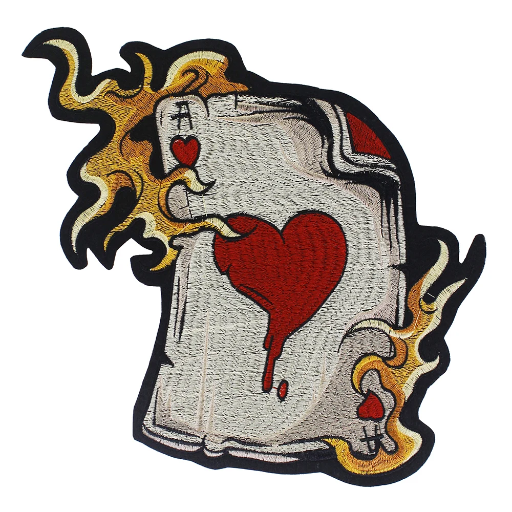 В форме сердца покера Poker AJ наклейки одежда значки патч куртка DIY джинсы футболка аксессуар нашивки 1 шт. TH1752