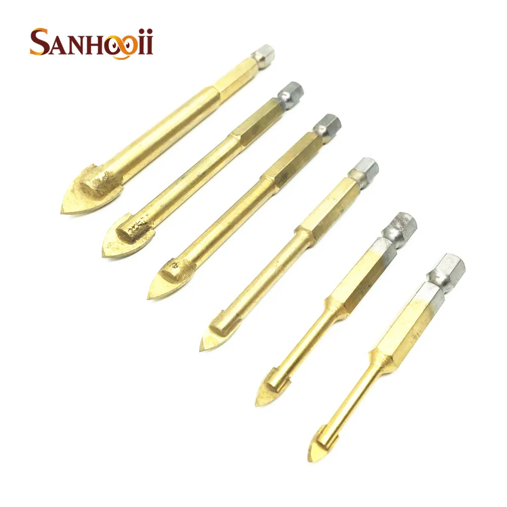 

Резак для керамической плитки с титановым покрытием, инструмент для сверления отверстий бит, с шестигранным хвостовиком, 4/5/6/8/10/12 мм, набор и...