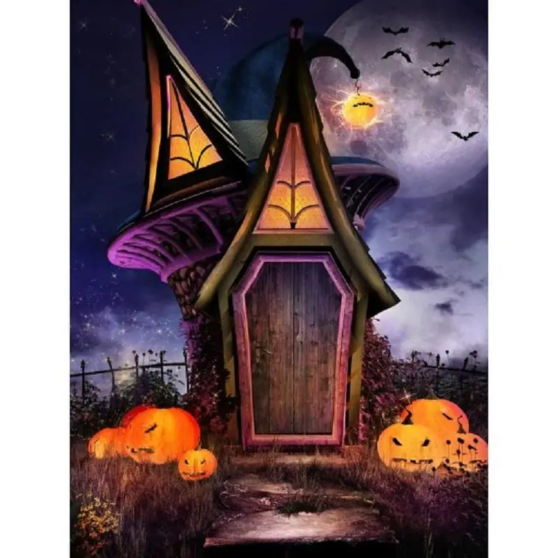 

Nitree Photo Studio Photography Props Festival Backdrops Halloween Decoration Weird Wizard House Vinyl Background Cloth