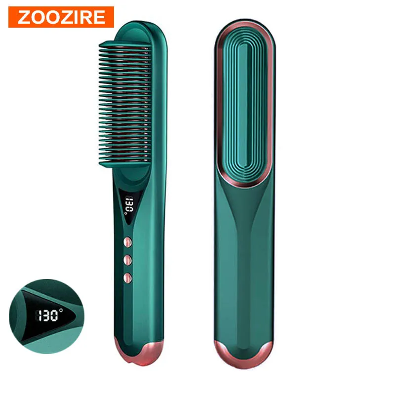 

Household Straightening Hair Comb Temperature Display PCT Heating Anti-scalding Straightener Curler Hair Brush Rapid Heating