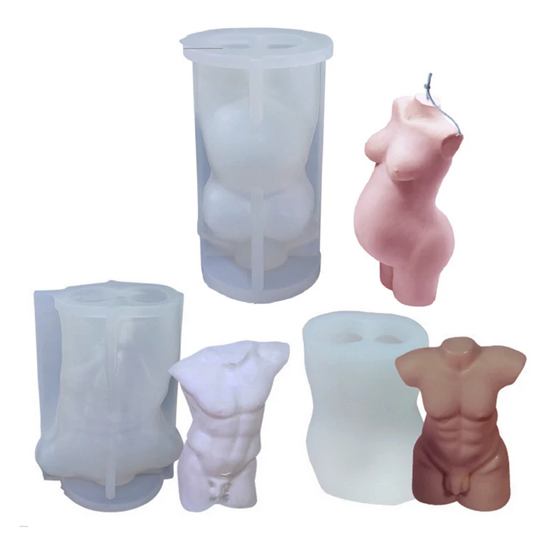

1Pc 3D Male Female Model Body Silicone Resin Casting Mold Epoxy Mould Craft DIY Human Body Silicone Mold Candle Mold