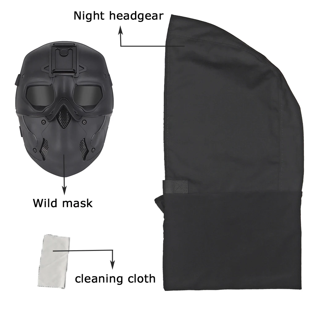 

Tactical Wild Mask Headgear Mask Combination Full Face Protective Breathable Mask For Airsoft Paintball Halloween Movie Props