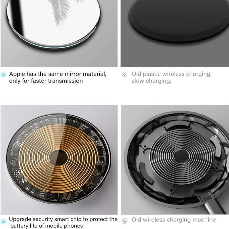 20 Вт Беспроводное зарядное устройство для быстрой зарядки Samsung Galaxy S10 S9