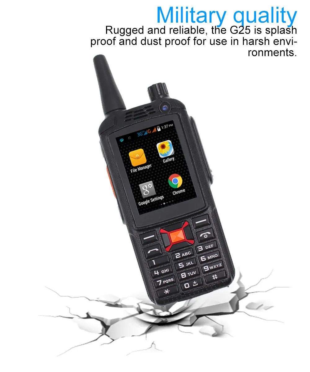 Двойной Sim смартфон радио обновление G25 с wifi gps WCDMA Android walkie talkie trancever поддержка Real-ptt Zello 4G-G25plus