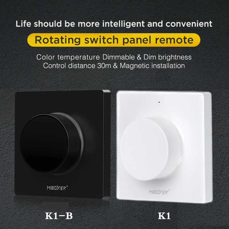 2.4G Wireless Rotating Switch Panel Remote White / Black 3V Dimmer Dimmable Brightness Color Temperature For LED Buld Light