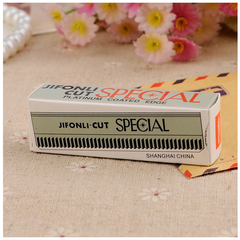 10pcs/pack Eyebrow Trimmer Blades Cutter Equipment Super Feather Cut Special Platinum Coated Edge Razor | Красота и здоровье