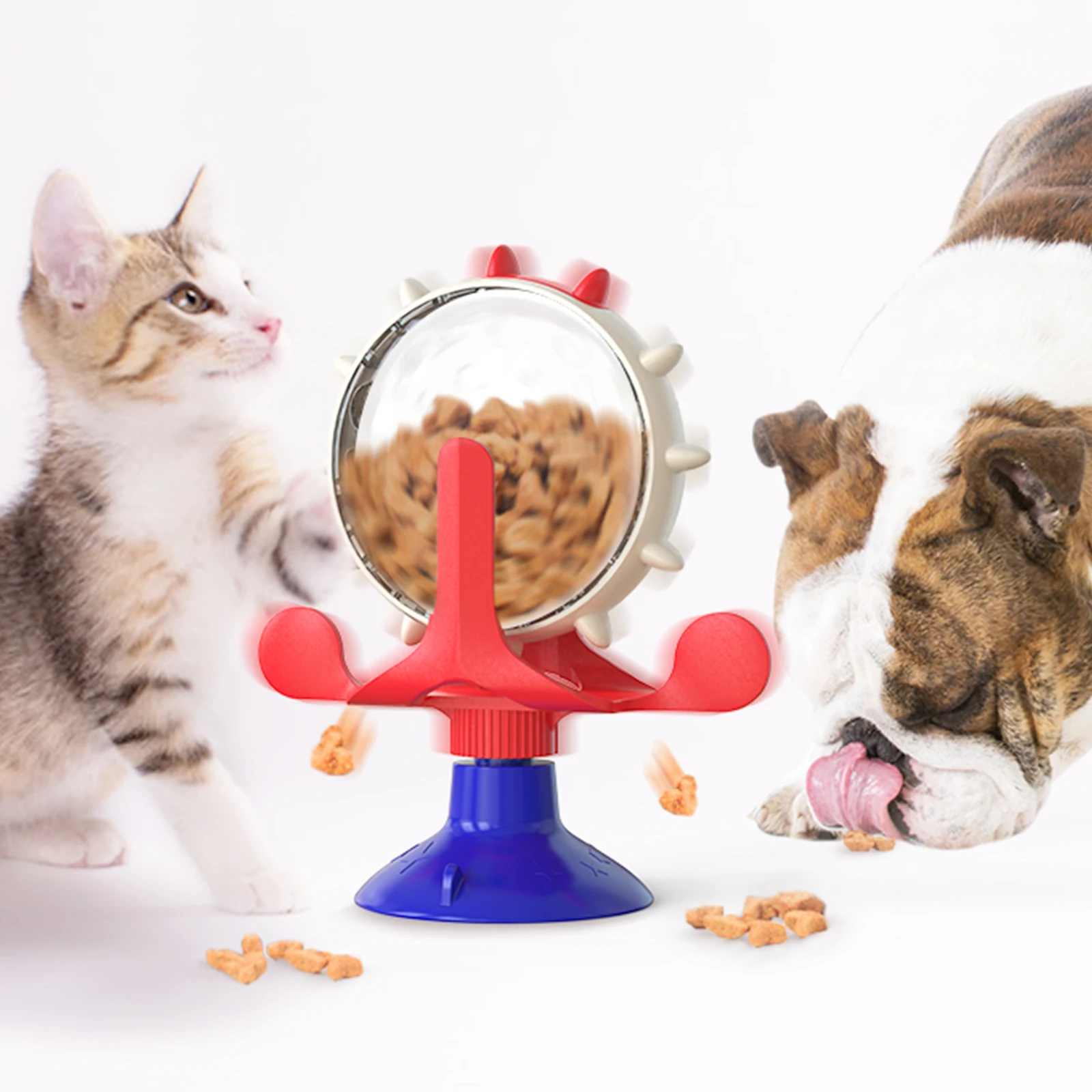 

Windmill cat toy feather funny cat stick rod leaking cat turntable