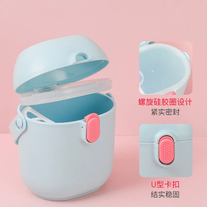 Dispensador port&aacute;til de leche en polvo para beb&eacute; reci&eacute;n nacido, caja de almacenamiento de aperitivos, contenedor de taza de aperitivos para ni&ntilde;os peque&ntilde;os, suministros de alimentaci&oacute;n infantil-1
