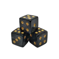 10pcs/pack 16mm Acrylic Black Dice Square Corner Entertainment Party Cubes Mahjong Accessories Game Dice 1