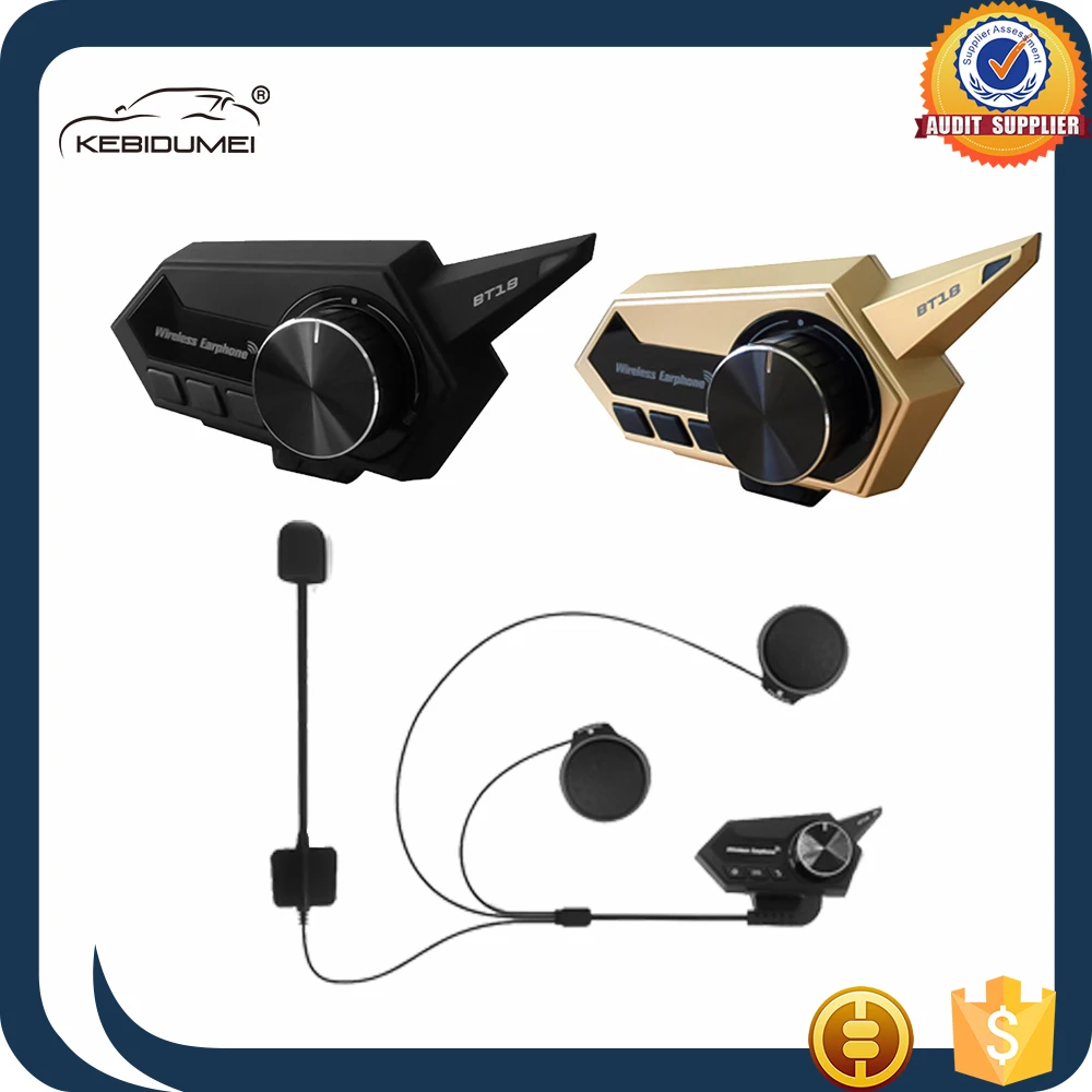 Bluetooth гарнитура BT18 мотоциклетная с поддержкой 2020 и FM радио|Наушники для шлемов| |