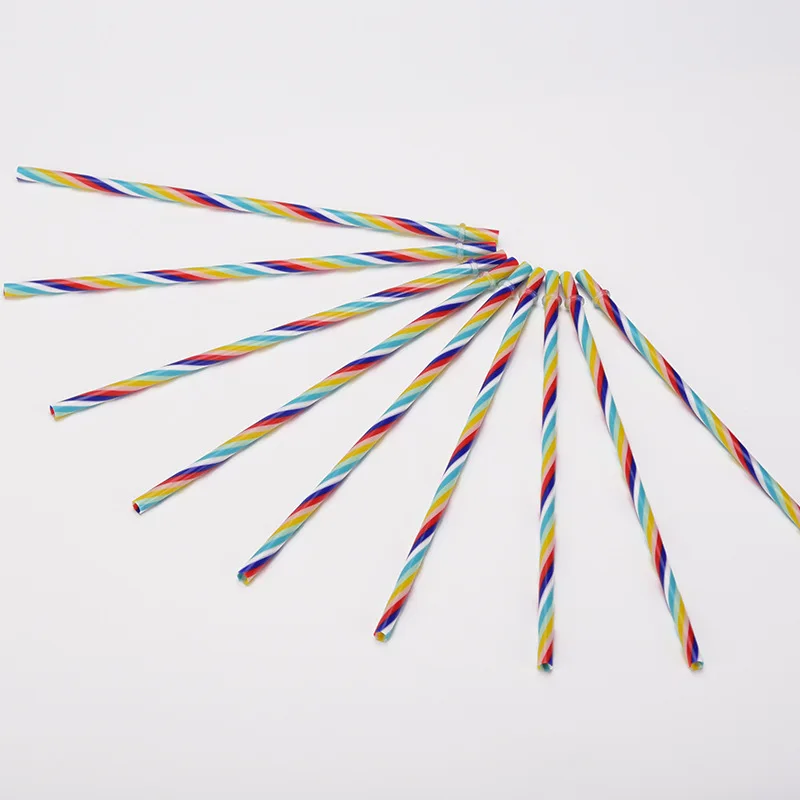 Пластиковые регулируемые соломинки красочные полосы соломинка для напитков