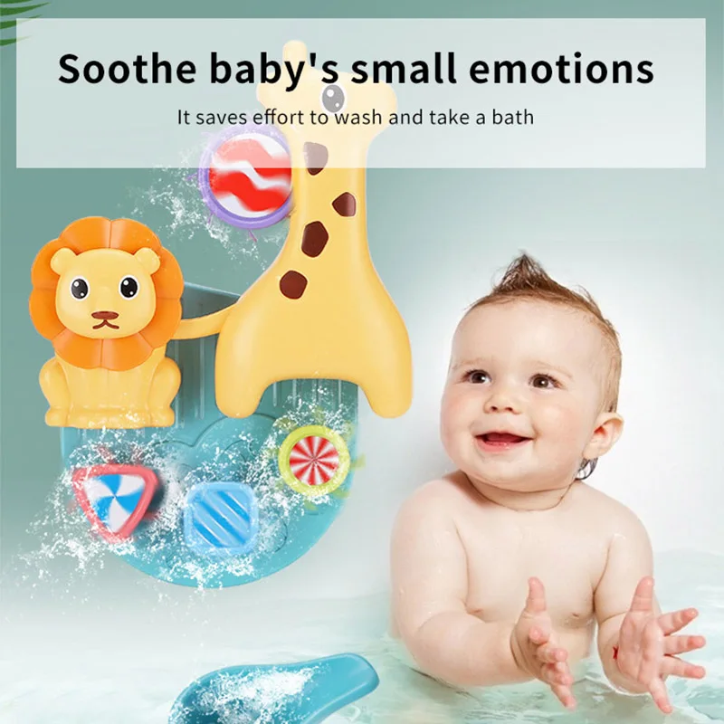 

Child Swimming Pool Bathing Game Baby Bath Toys For Kids Lion Model Water Shower Toys Kids Montessori Suction Cup Pool Spray Toy