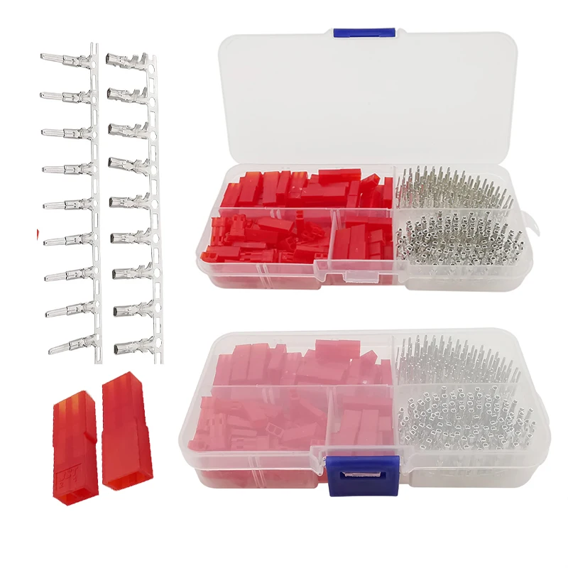 JST 2.54mm SYP 2P Female &amp Male Red Plug Housing Crimp Terminal Connector Kit 300Pcs (50set) JST-SYP-2A for RC Lipo Battery - купить по