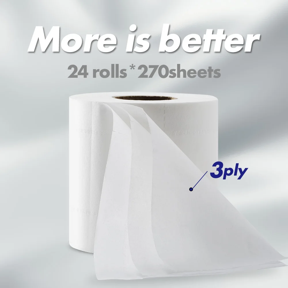 24 рулона 3-слойная туалетная бумага мягкая стеганая рулон туалетной бумаги для