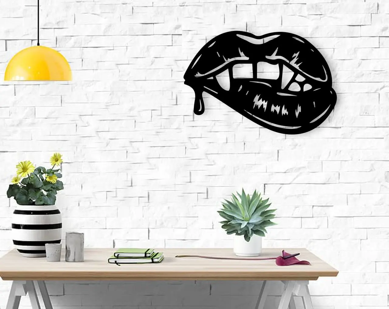 

BK Home Lip Wood Wall Decoration Modern Convenient Reliable Decoration Gift Quality Design Simple Vicinity