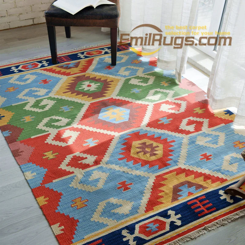 Турецкий напольный ковер винтажная решетка тонкая искусственная шерстяная