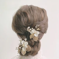 simple style bridal headdress high end alloy flower insert comb hand woven hair comb factory direct jewelry