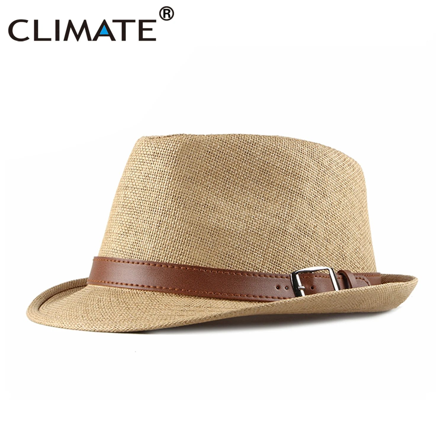 

CLIMATE Men Summer Straw Fedora Hat Cool Vintage Panama Hat Retro Paper Straw Hats for Man Solid Fedoras Cap Fedora Men Hat Cap