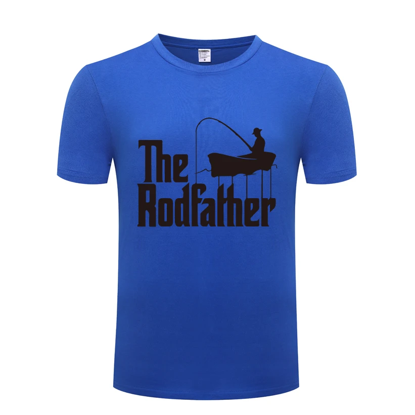 

The RodFather - Godfather Fishing Joke Fisherman Mens Men T Shirt Tshirt New Short Sleeve O Neck Cotton Casual T-shirt Tee