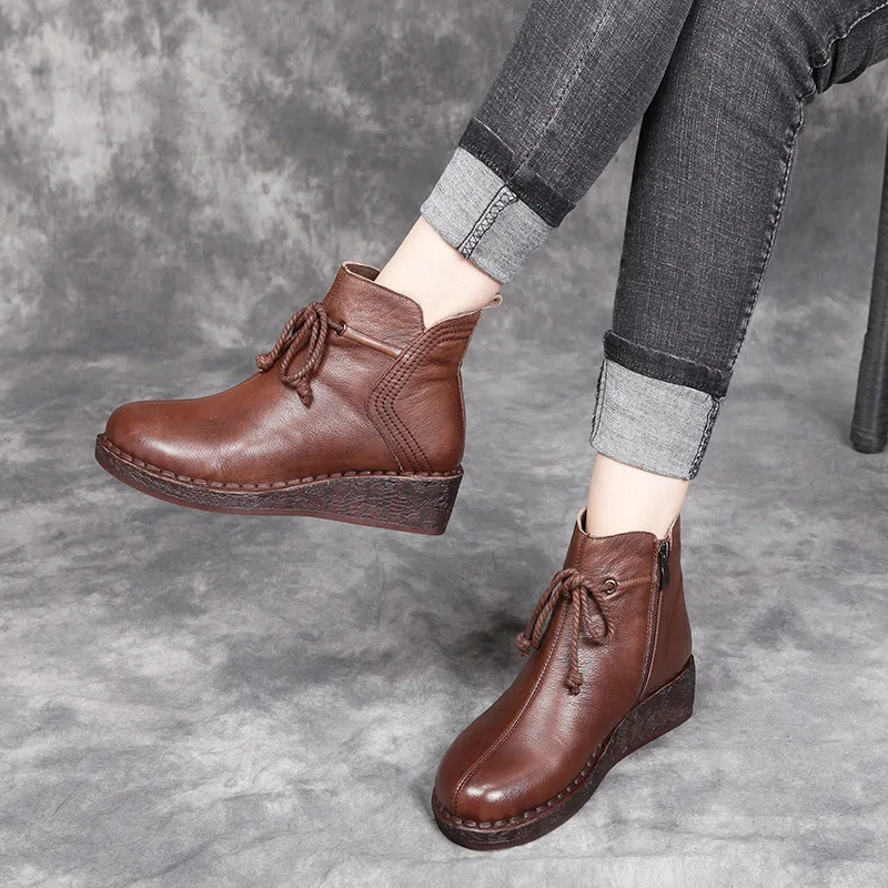 Женские ботинки сезон осень зима винтажные ковбойские в стиле арт до середины