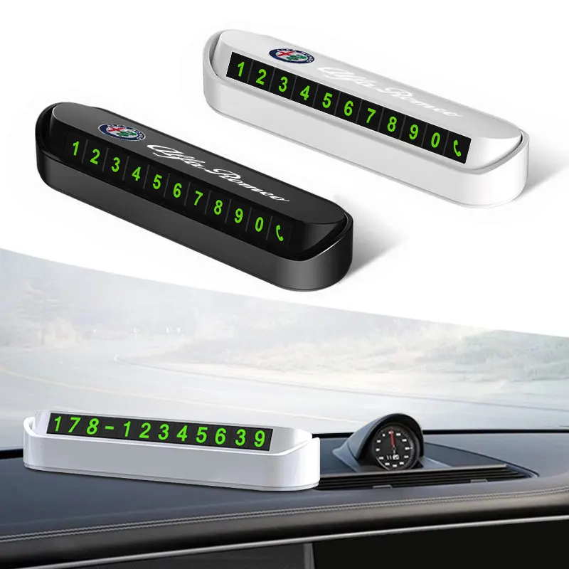 

Stop Sign Temporary Car Parking Card Phone Number Card Plate for Alfa Romeo 159 147 156 Giulietta 166 Mito Stelvio Accessories