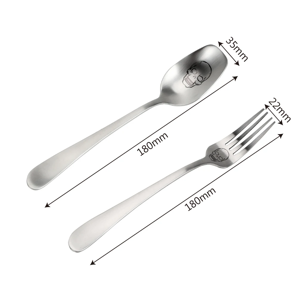 Столовые приборы с изображением скелета черепа кухонные инструменты ложка вилки