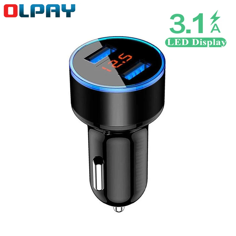 

3.1A Dual USB Car Charger LED Display Car Bluetooth quick charging dual usb Fast Charging QC Phone wireless charger Adapter