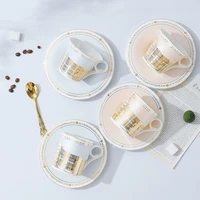 english style fashion bone china coffee cup and saucer high grade ceramics coffee set tea cup and saucer classic drink gift