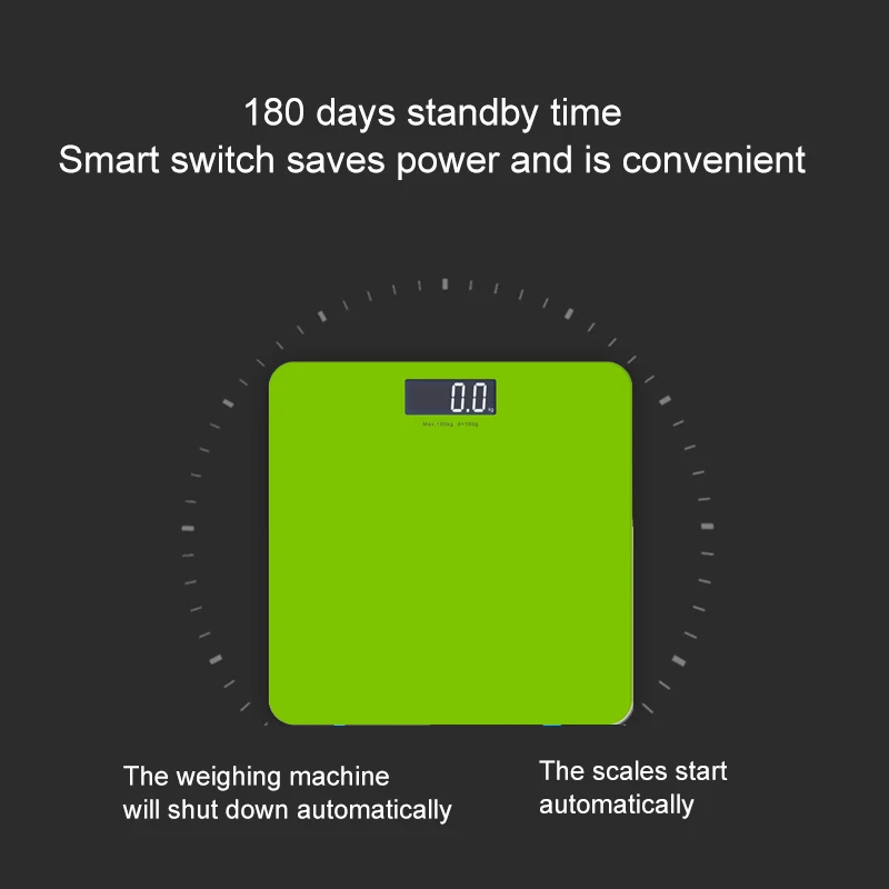 Высококачественные весы для тела цифровой экран зеленые из закаленного стекла