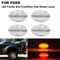 4pcs clear led fender bed frontrear side marker lamp for ford pick up f 350 f 450 1999 2010 f 150 f 250 f 350 f 450 2011