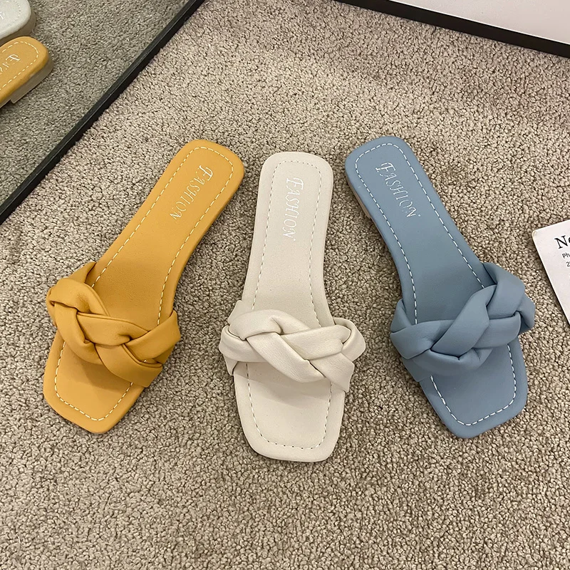 

Shoes Womens Slippers Outdoor Pantofle Butterfly-Knot Luxury Slides Shale Female Beach Low 2021 Flat Designer Sabot Fashion Rubb