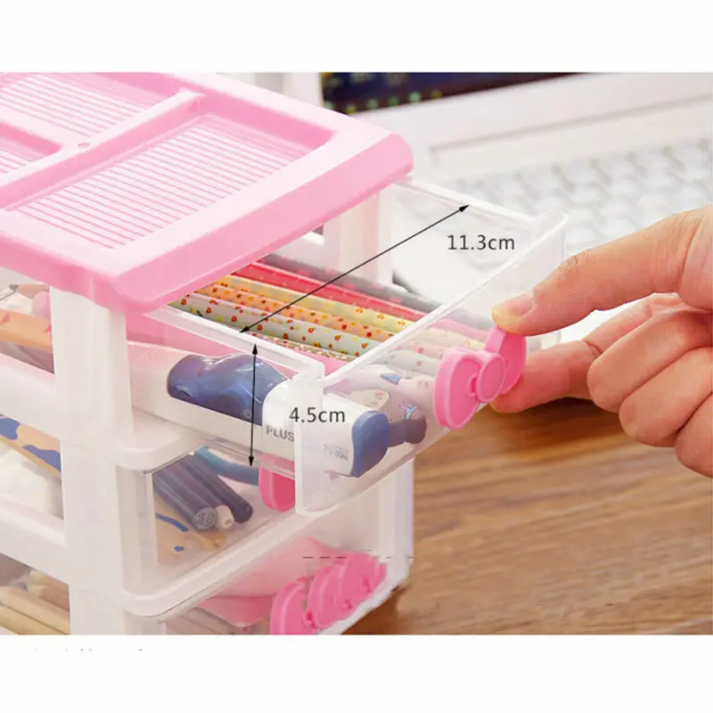 Пластиковый мини Настольный ящик для ювелирных украшений ожерелье макияж Чехол