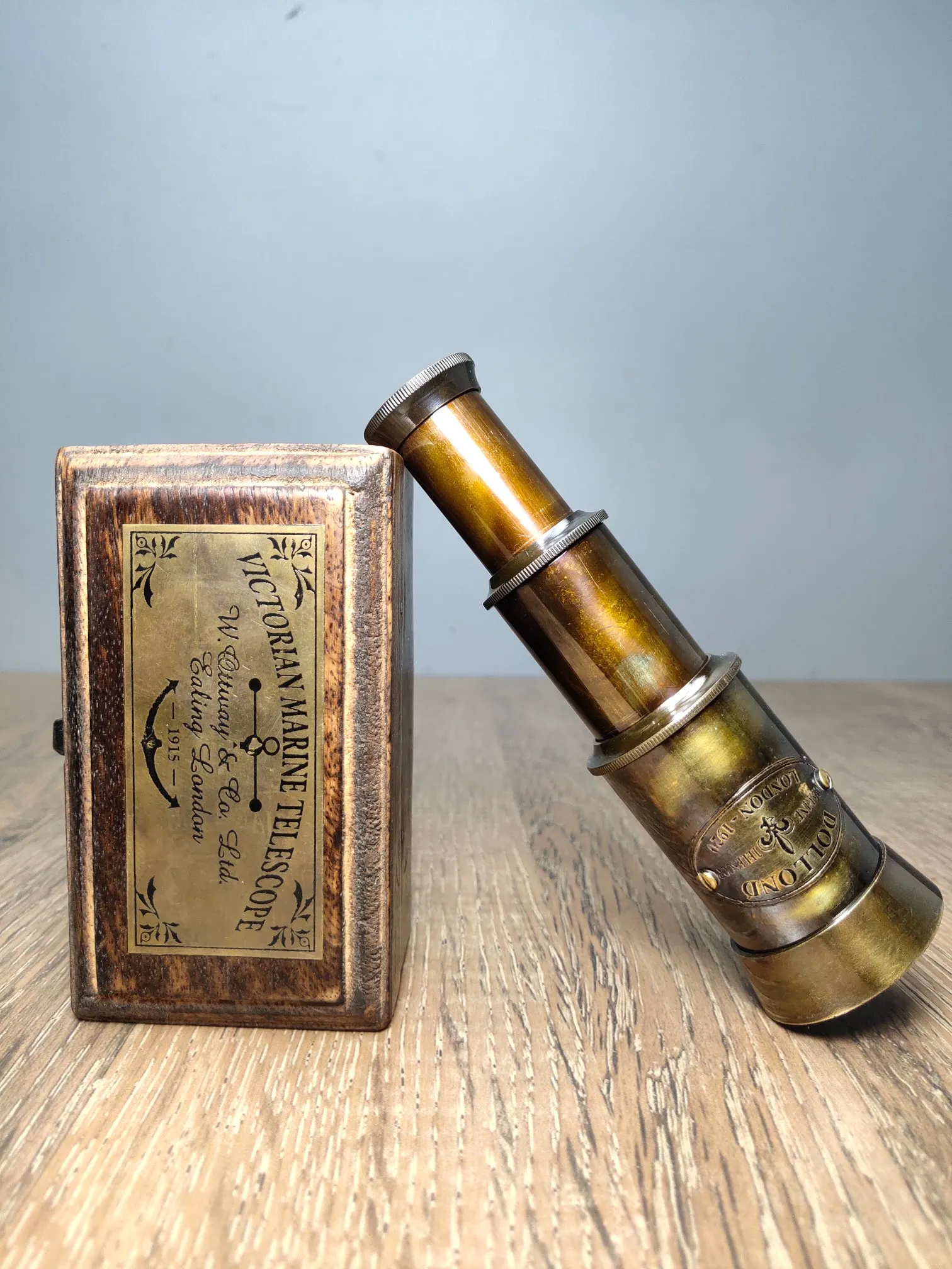 

Коллекция китайских храмов, 5 дюймов, старая бронзовая упаковка, телескопический монокулярный телескоп из натуральной кожи, набор для офисн...