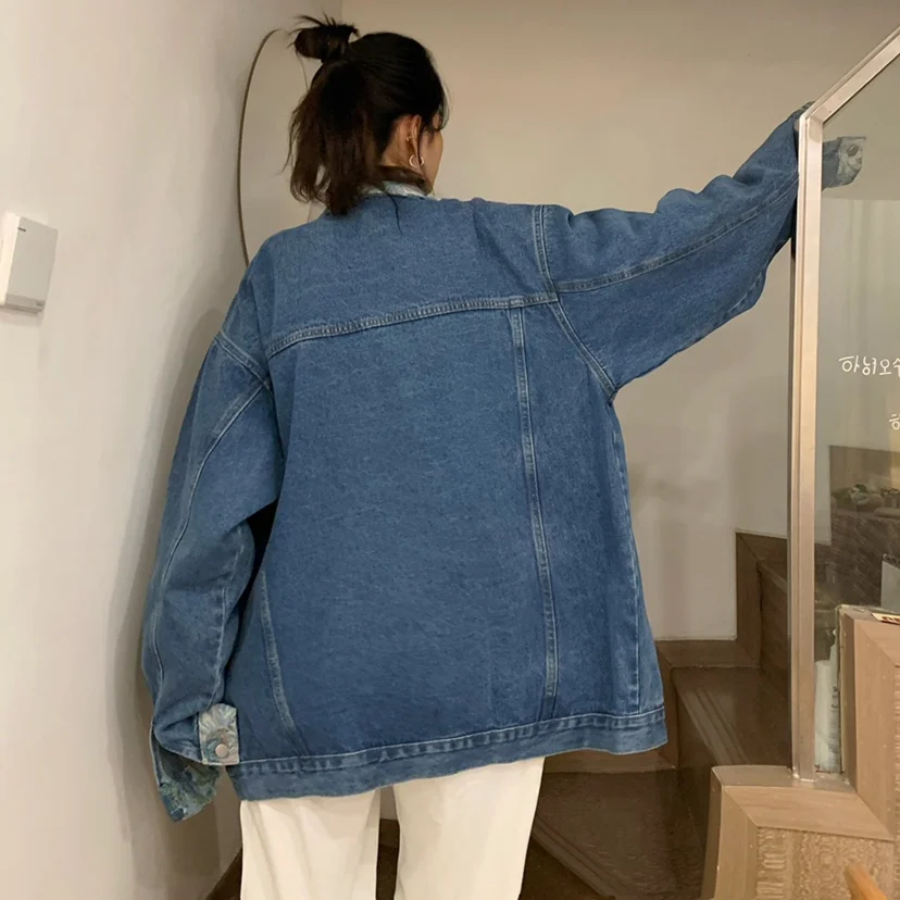 Осенняя новая стильная Корейская женская Свободная Универсальная джинсовая