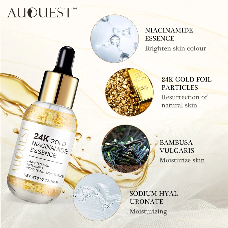 AUQUEST 24k Gold уход за кожей лица Сыворотки Гиалуроновая кислота увлажняющий