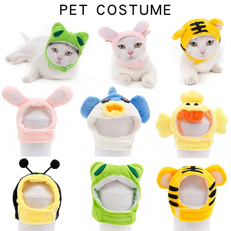 

Cute Cotton Animals Pet Cotton Hats Adjustable Lovely Pet Cosplay Headgear For Home Pets Cats Dogs Party Headwears Decoration