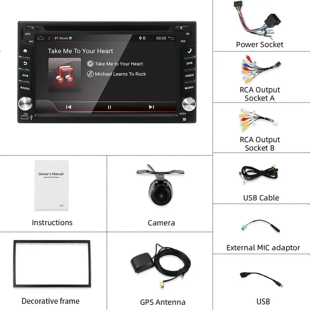 Android 10 Универсальный 2 Din Автомобильный dvd-плеер радио GPS навигация Bluetooth Wifi двойной