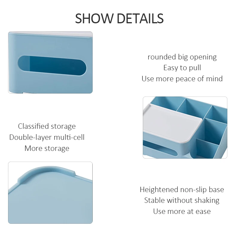 

Large Capacity Desk Accessories Tissue box Pen Holder Pencil Storage Box Desktop Makeup Organizer Case home Office Stationery